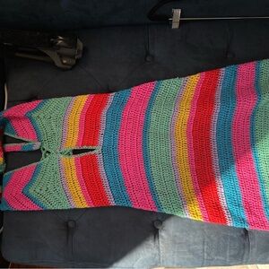 More to Come Colorful Striped Crochet Dress